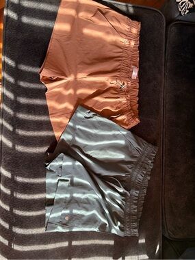 2 pairs Women's Athletic Shorts - Rust and Olive